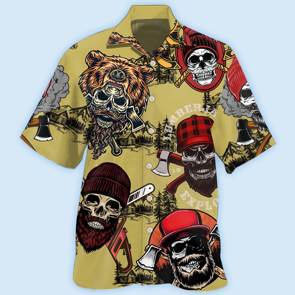 Lumberjack Skull Cool Style - Hawaiian Shirt 