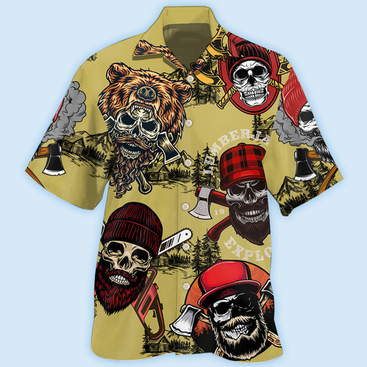 Lumberjack Skull Cool Style - Hawaiian Shirt 