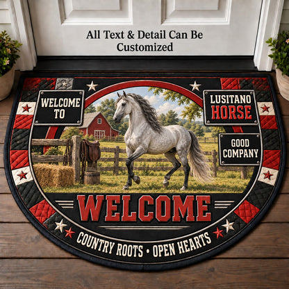Lusitano Horse Personalized Half Round Mat | 5To9Vibe