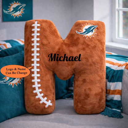 Football Pillow Custom Name and Logo All Teams 2 Irregular-Shaped Pillow Custom
