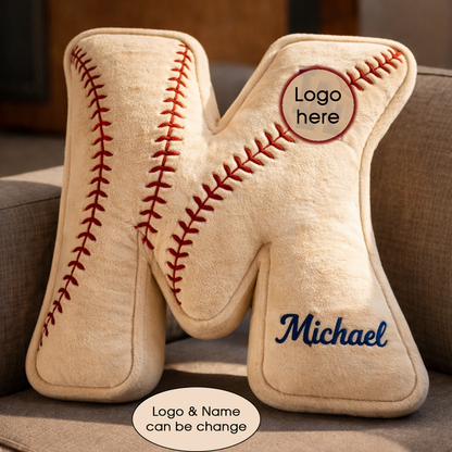 Baseball Pillow Custom Name & Logo Gift For Kids, Friends, Family Irregular-Shaped Pillow Custom-Shaped Pillow-5TO9VIBE