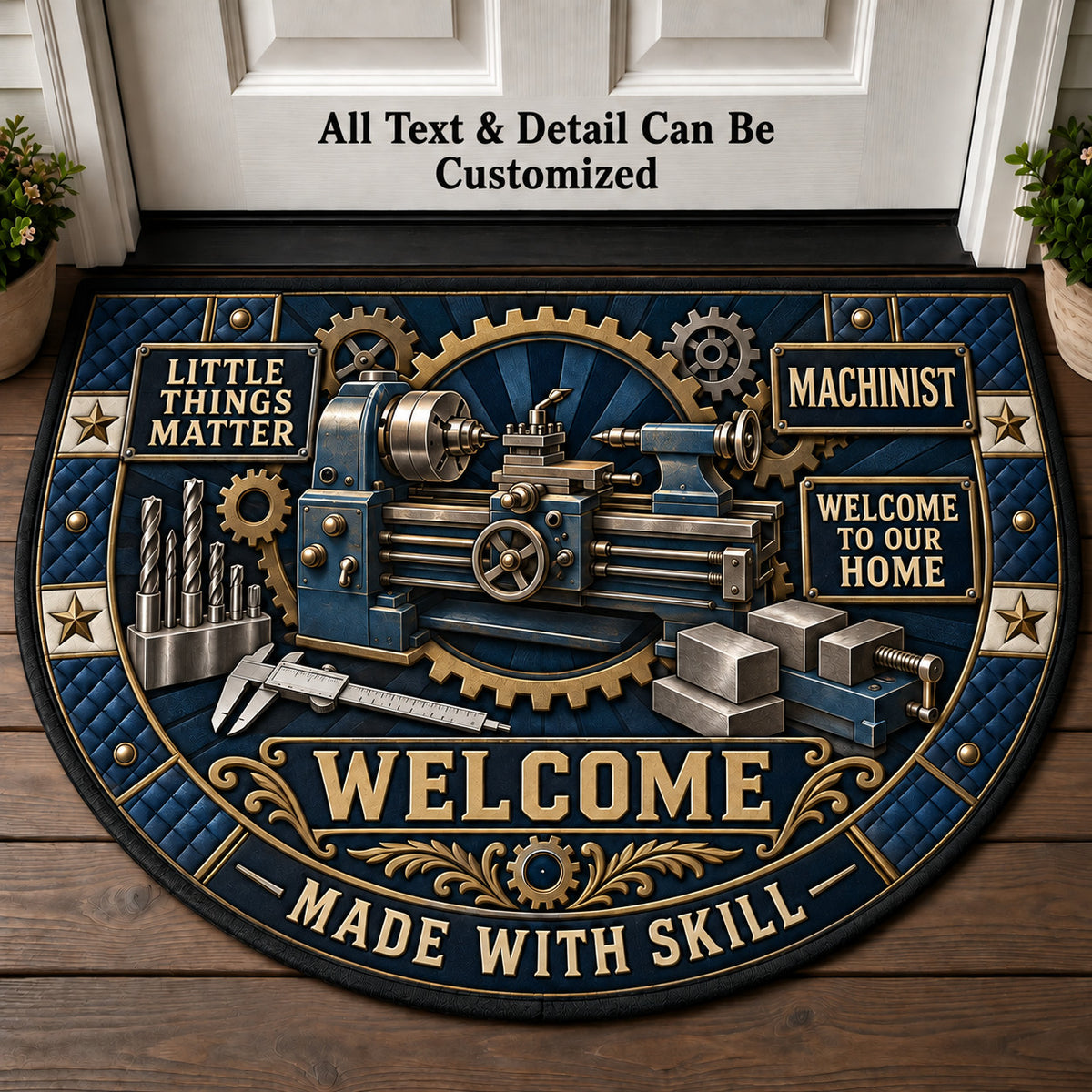 Machinist Personalized Half Round Mat | 5To9Vibe