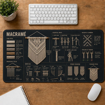 Macrame Creative Reference Guide Desk Mat | 5To9Vibe