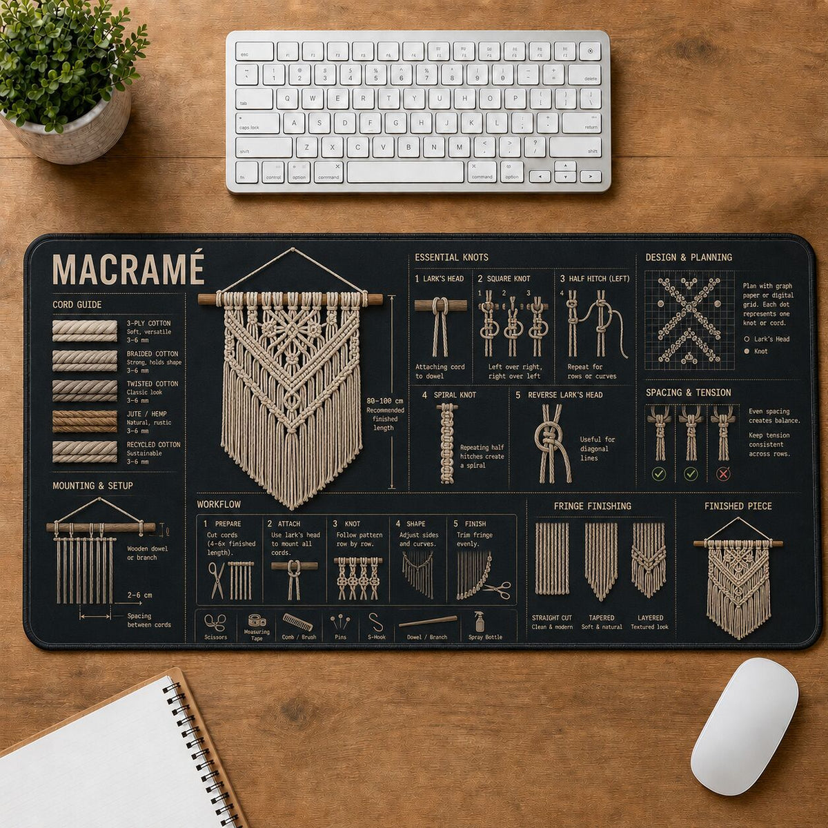 Macrame Creative Reference Guide Desk Mat | 5To9Vibe