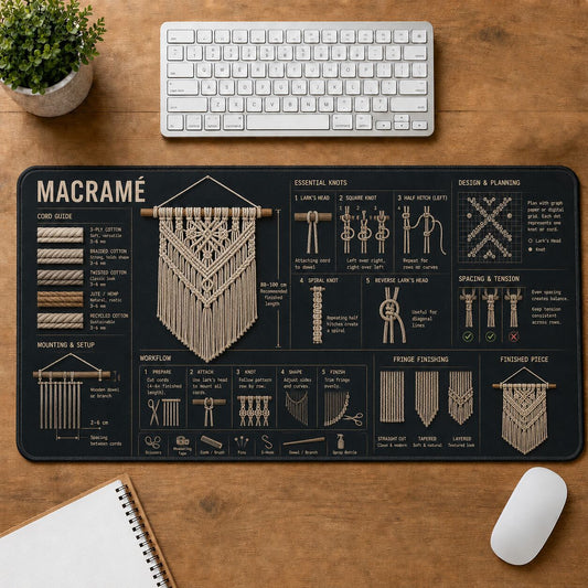 Macrame Creative Reference Guide Desk Mat | 5To9Vibe
