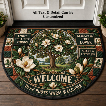 Magnolia Tree Lover Personalized Half Round Mat | 5To9Vibe