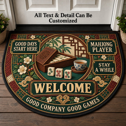 Mahjong Player Personalized Half Round Mat | 5To9Vibe