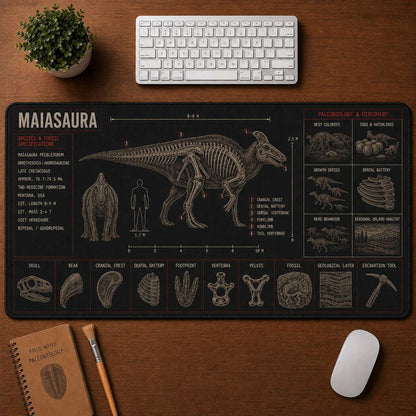 Maiasaura Dinosaur Blueprint Desk Mat | 5To9Vibe