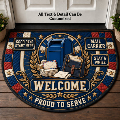 Mail Carrier Personalized Half Round Mat | 5To9Vibe