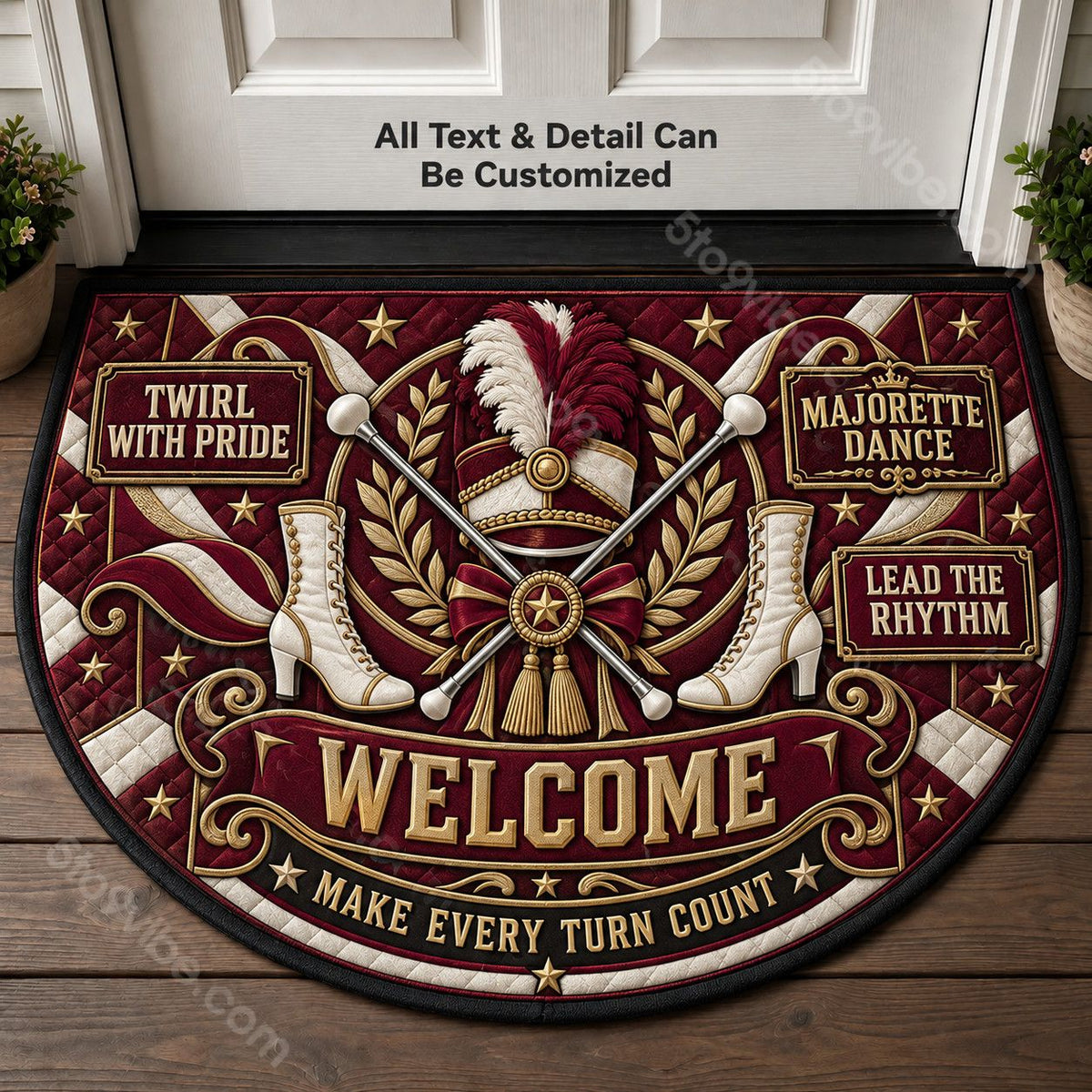 Majorette Dance Personalized Half Round Mat | 5To9Vibe