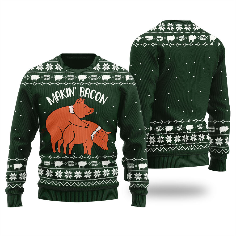 Making Bacon Ugly Christmas Sweater For Women