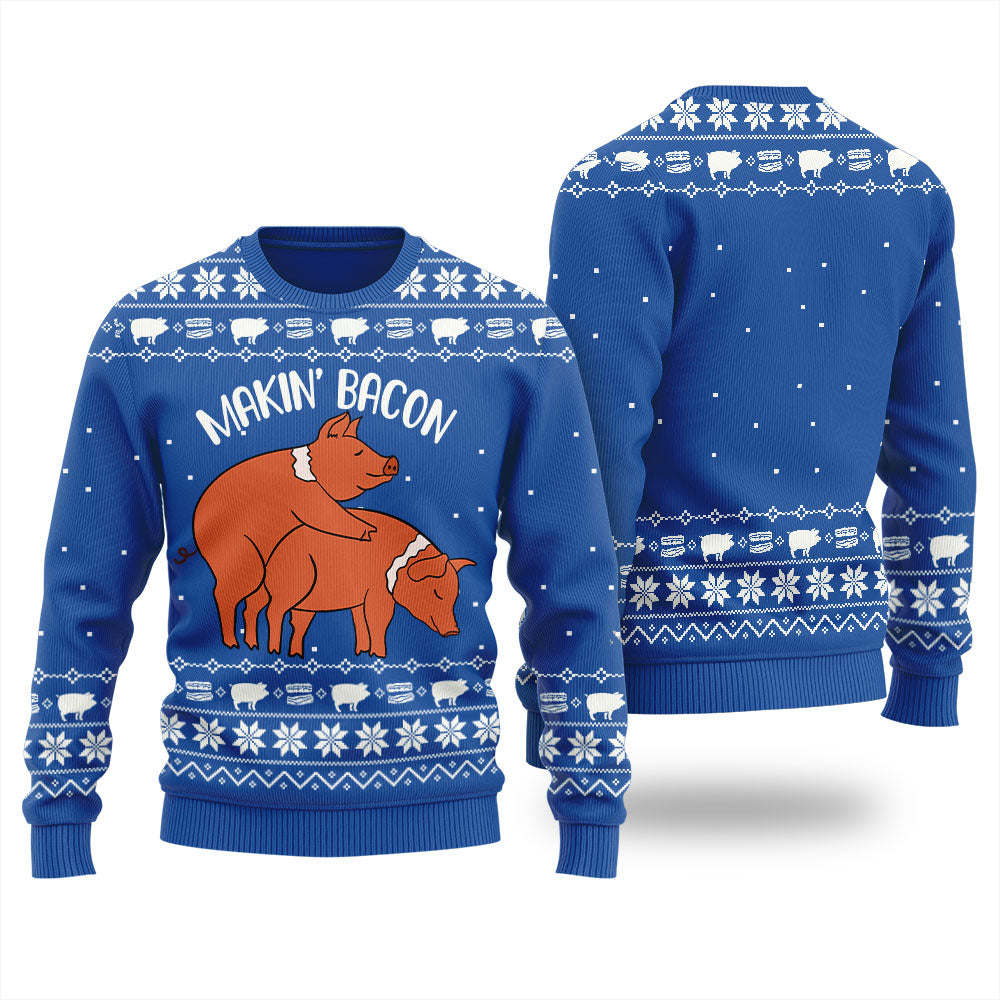 Making Bacon Ugly Christmas Sweater For Women