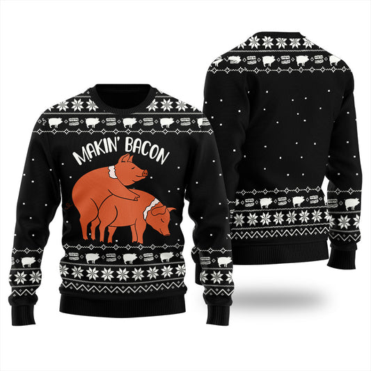 Making Bacon Ugly Christmas Sweater For Women