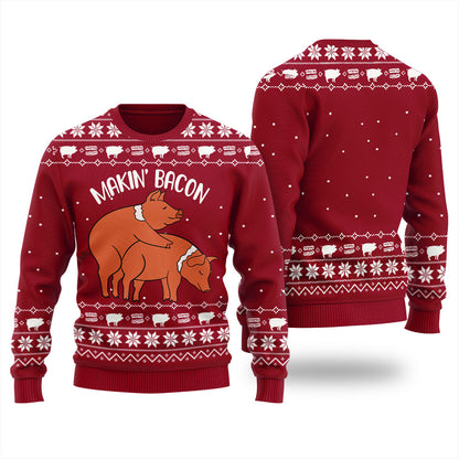 Making Bacon Ugly Christmas Sweater For Women