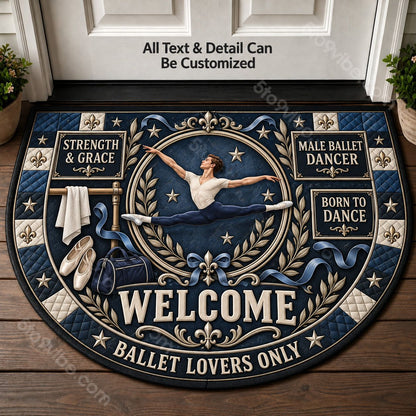 Male Ballet Dancer Personalized Half Round Mat | 5To9Vibe
