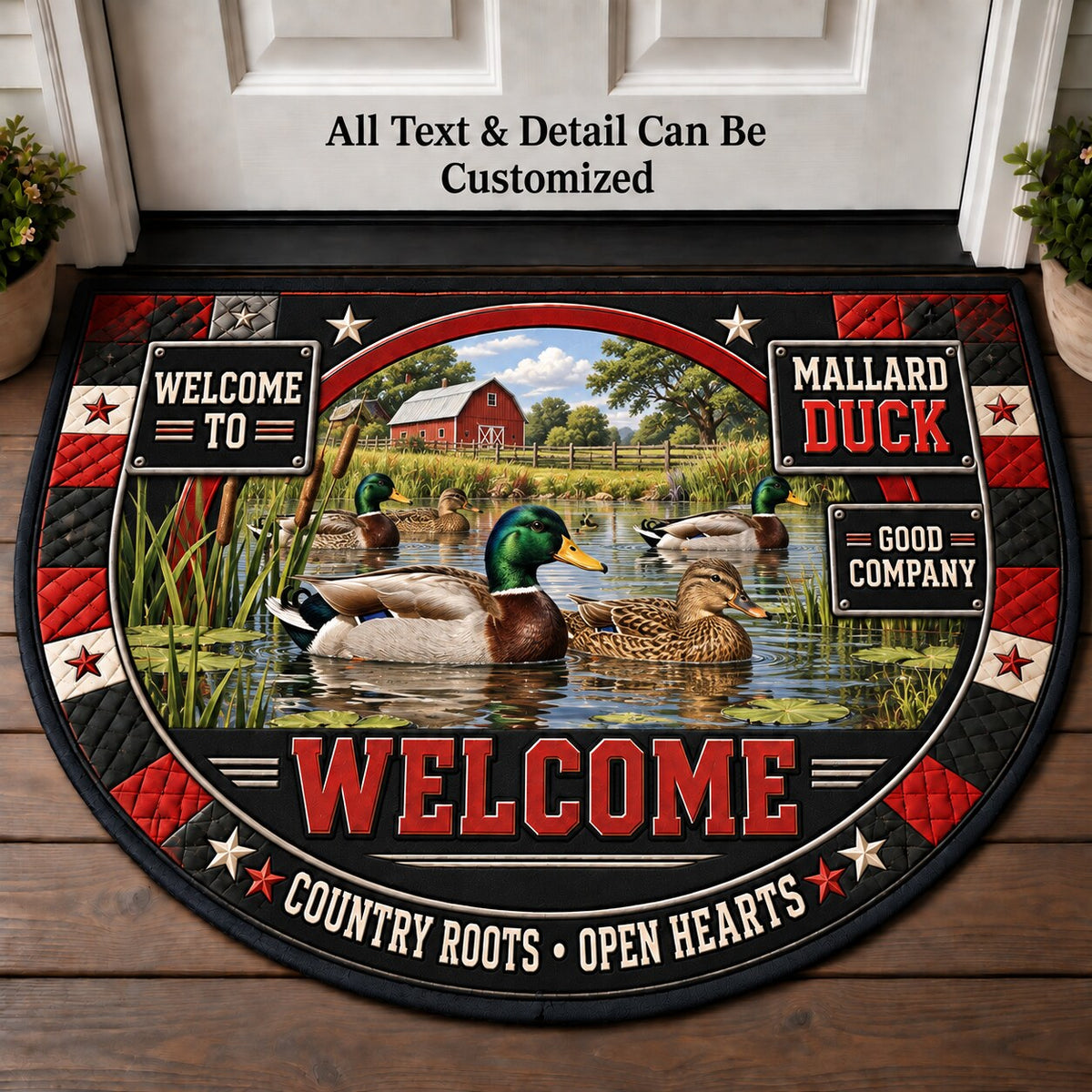 Mallard Duck Personalized Half Round Mat | 5To9Vibe