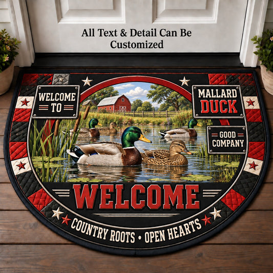 Mallard Duck Personalized Half Round Mat | 5To9Vibe