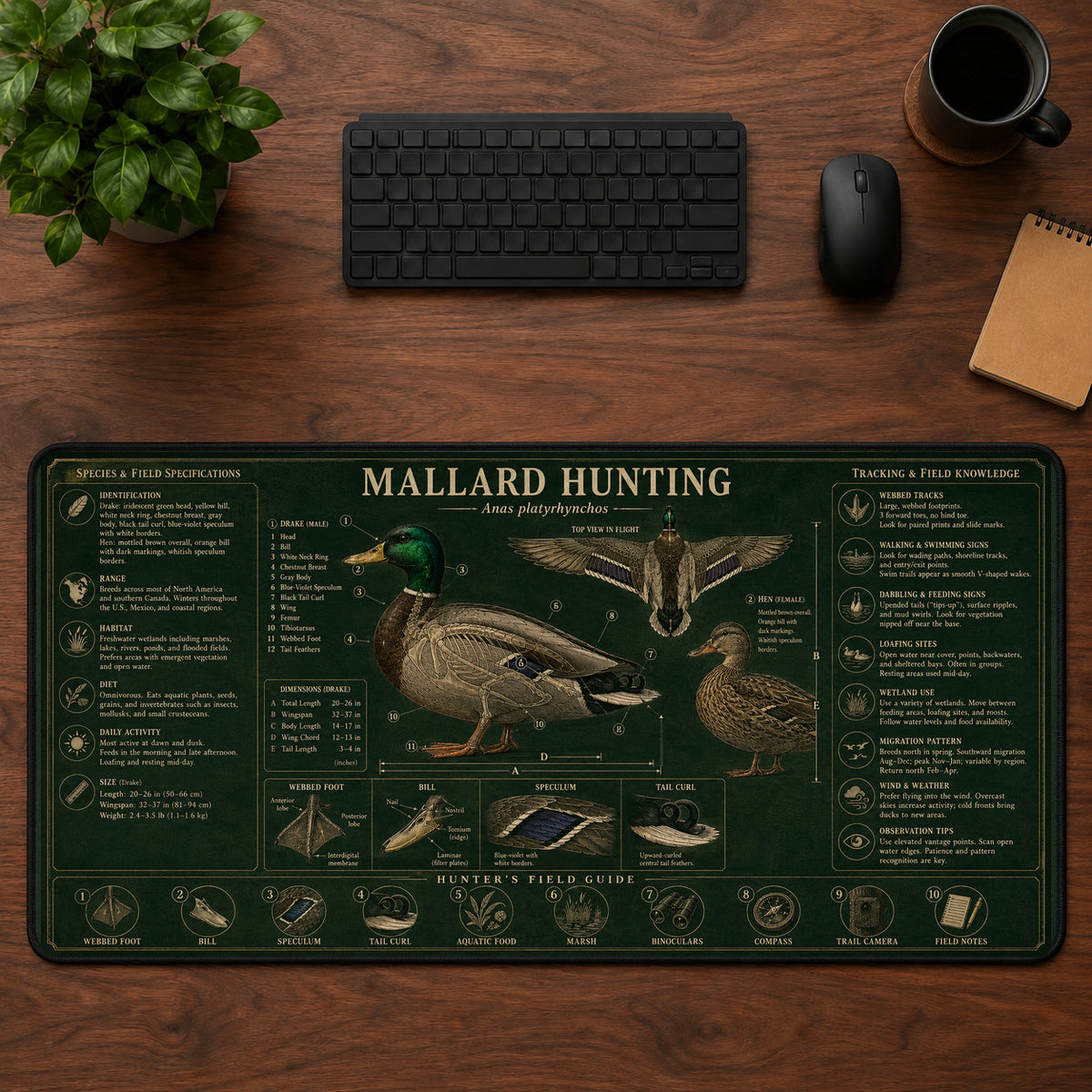 Mallard Hunting Desk Mat Mouse Pad | 5To9Vibe