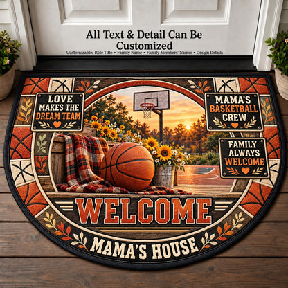 Mama's Basketball Crew Personalized Half Round Mat | 5To9Vibe