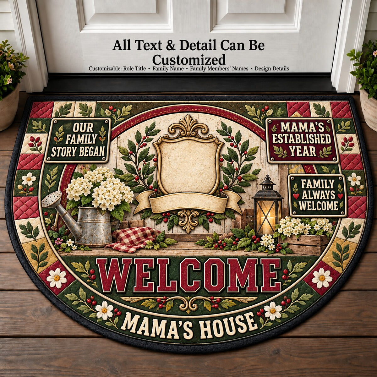 Mama's Established Year Personalized Half Round Mat | 5To9Vibe