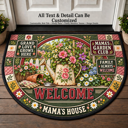 Mama's Garden Club Personalized Half Round Mat | 5To9Vibe