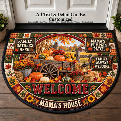 Mama's Pumpkin Patch Personalized Half Round Mat | 5To9Vibe