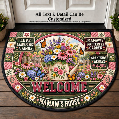 Mamaw's Butterfly Garden Personalized Half Round Mat | 5To9Vibe