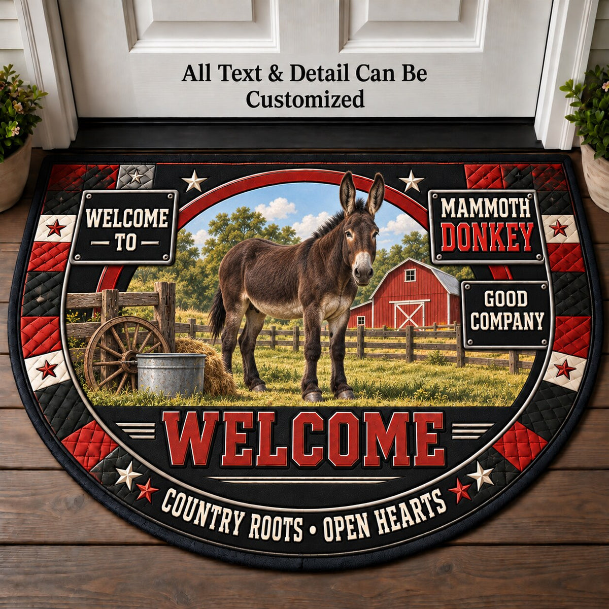 Mammoth Donkey Personalized Half Round Mat | 5To9Vibe