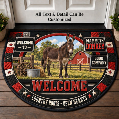 Mammoth Donkey Personalized Half Round Mat | 5To9Vibe
