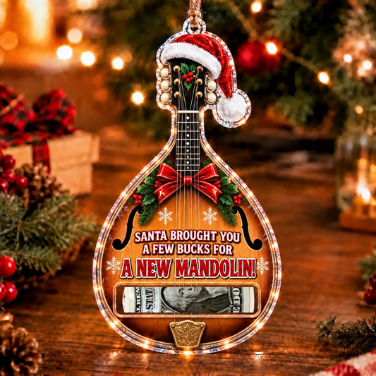 Mandolin Christmas money holder ornament