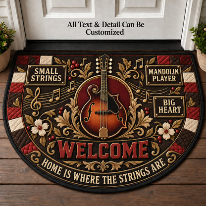 Mandolin Player Personalized Half Round Mat | 5To9Vibe