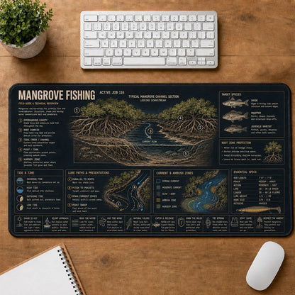 Mangrove Fishing Fishing Field Guide Desk Mat | 5To9Vibe