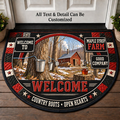 Maple Syrup Farm Personalized Half Round Mat | 5To9Vibe