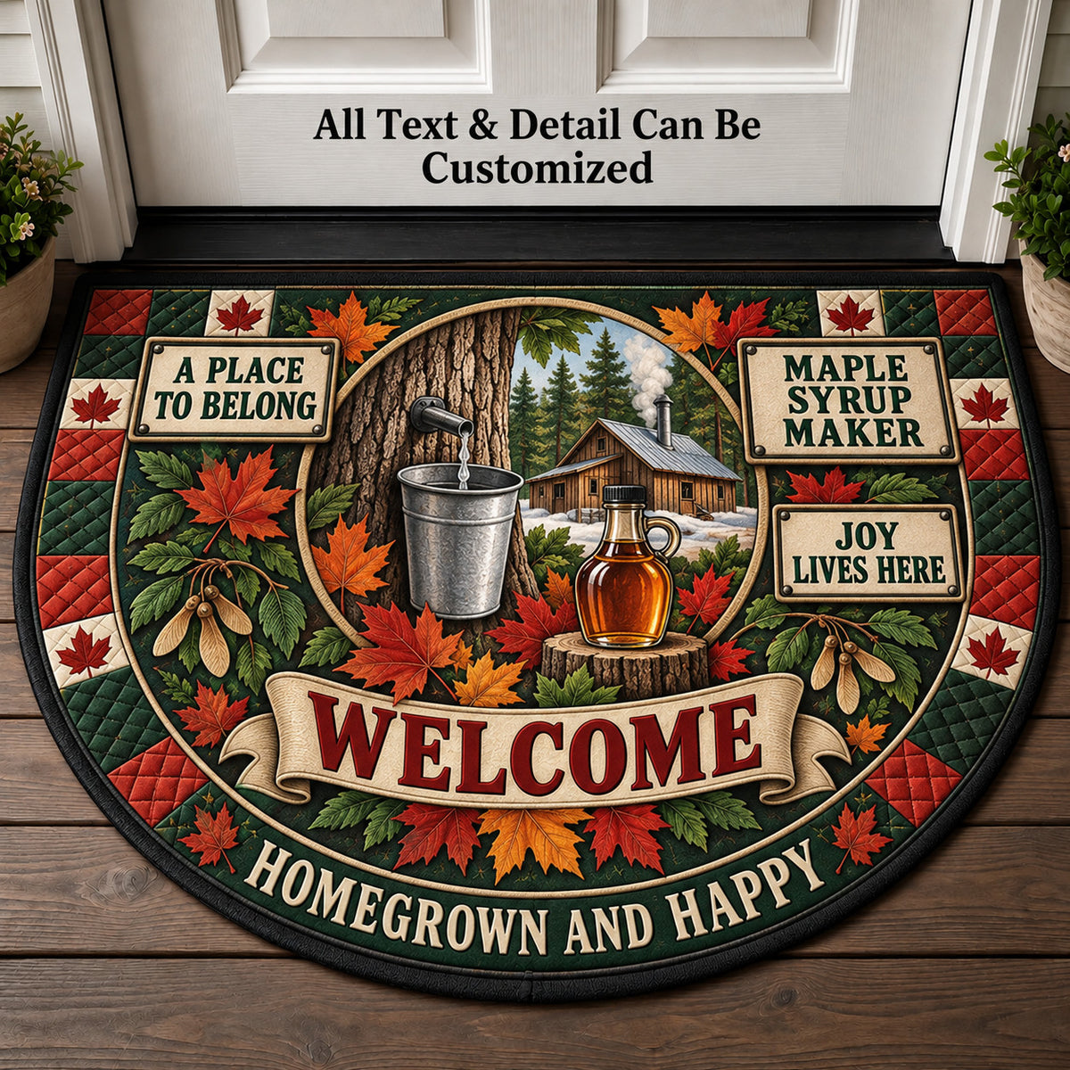 Maple Syrup Maker Personalized Half Round Mat | 5To9Vibe