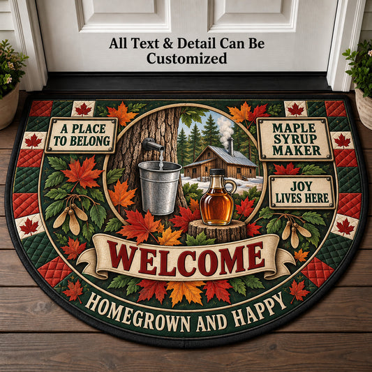 Maple Syrup Maker Personalized Half Round Mat | 5To9Vibe