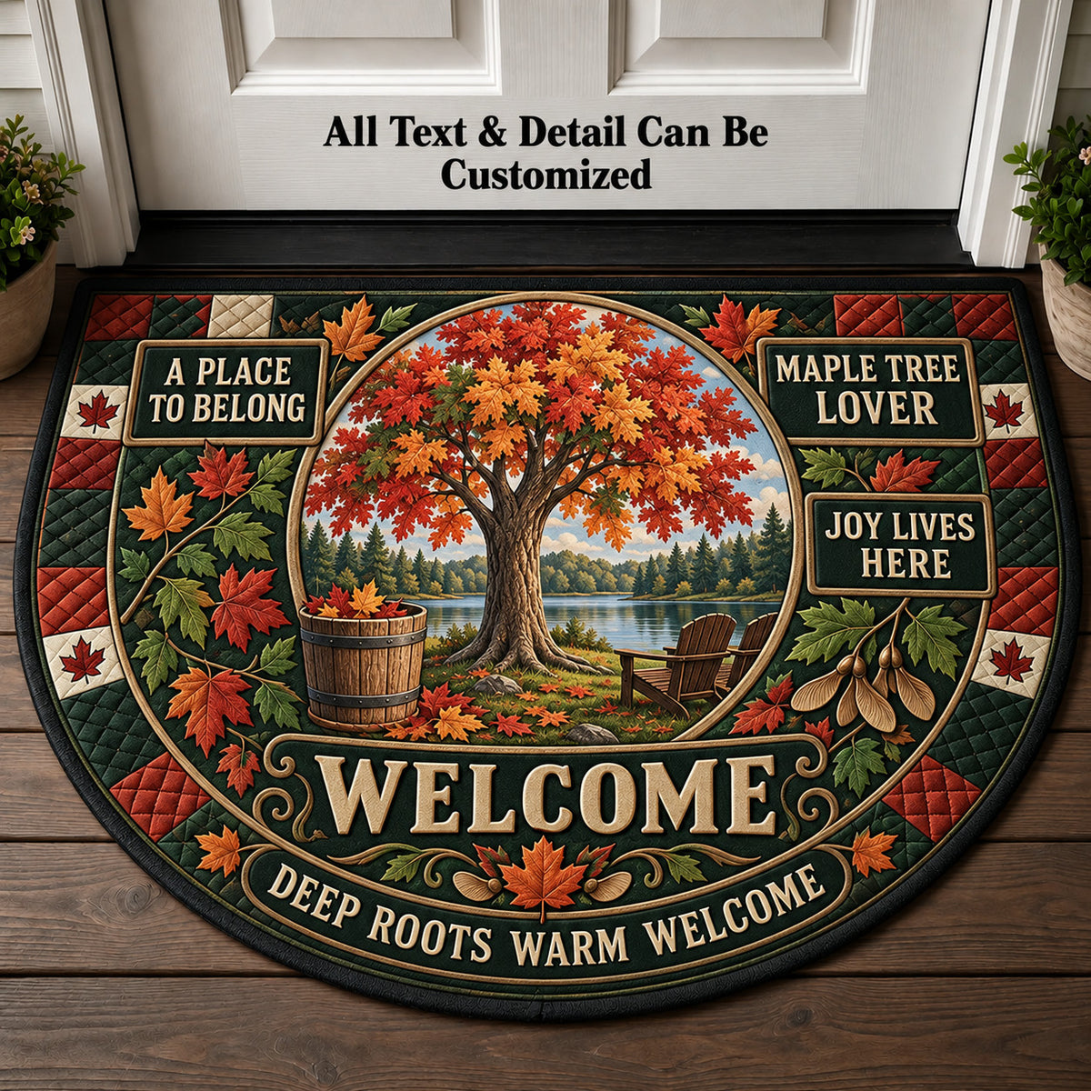 Maple Tree Lover Personalized Half Round Mat | 5To9Vibe