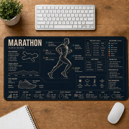 Marathon Sports Visual Guide Desk Mat | 5To9Vibe