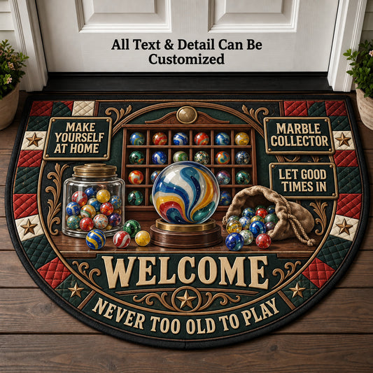 Marble Collector Personalized Half Round Mat | 5To9Vibe