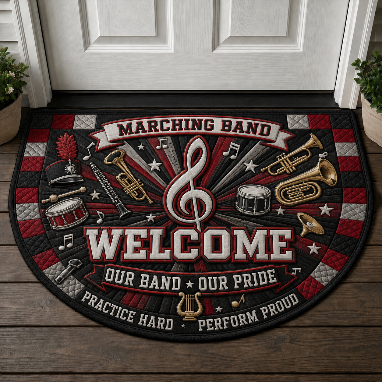 Guitar Welcome Mat - Electric Guitarist Play More Worry Less Doormat - 5to9vibe