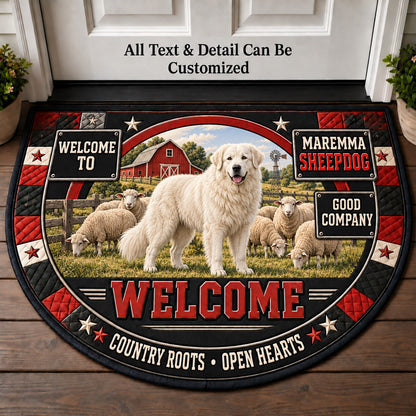 Maremma Sheepdog Personalized Half Round Mat | 5To9Vibe