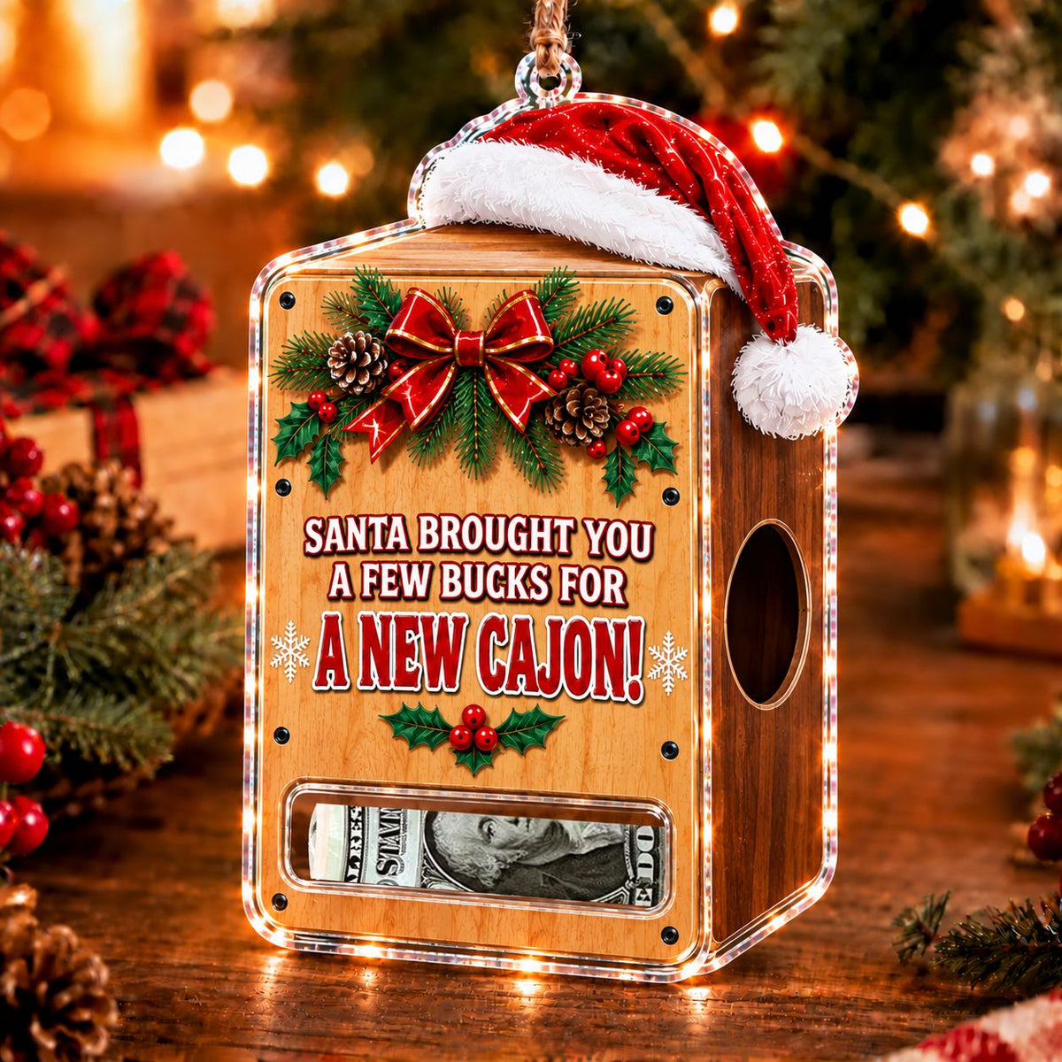 Marimba Christmas money holder ornament