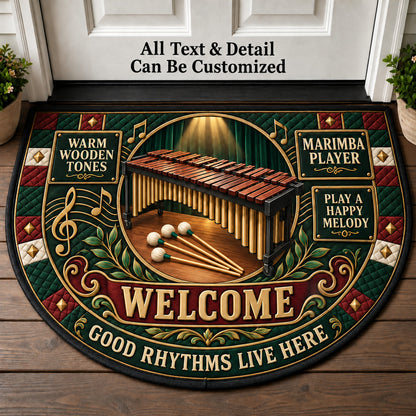Marimba Player Personalized Half Round Mat | 5To9Vibe