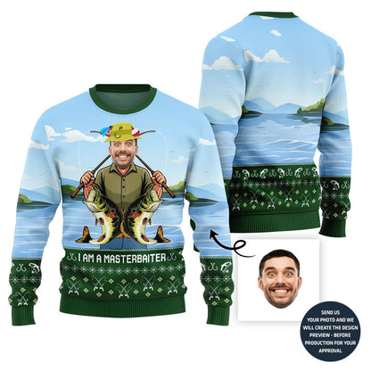 Master Baiter Custom Fishing Ugly Christmas Sweater For Men