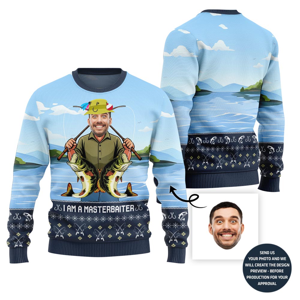 Master Baiter Custom Fishing Ugly Christmas Sweater For Men