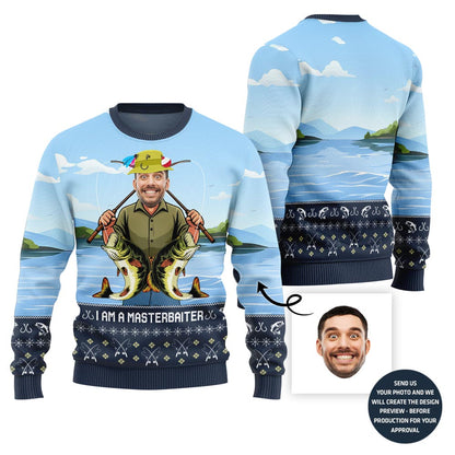 Master Baiter Custom Fishing Ugly Christmas Sweater For Men