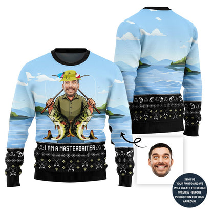 Master Baiter Custom Fishing Ugly Christmas Sweater For Men