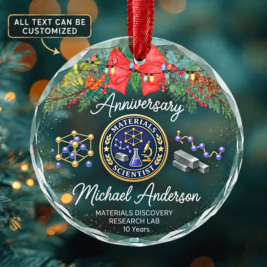 Materials Scientists Personalized Glass Ornament | 5To9Vibe
