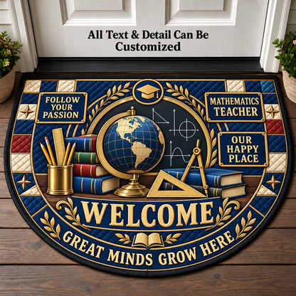 Mathematics Teacher Personalized Half Round Mat | 5To9Vibe