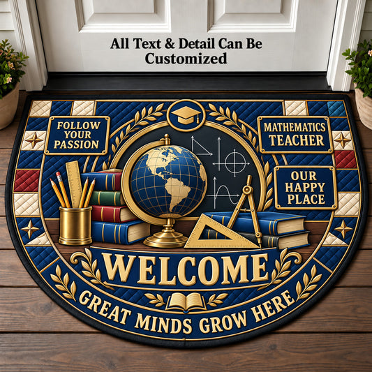 Mathematics Teacher Personalized Half Round Mat | 5To9Vibe