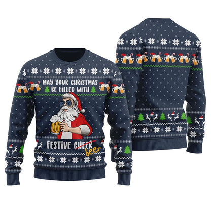 May Your Christmas Be Filled With Festive Beer Women's Ugly Sweater